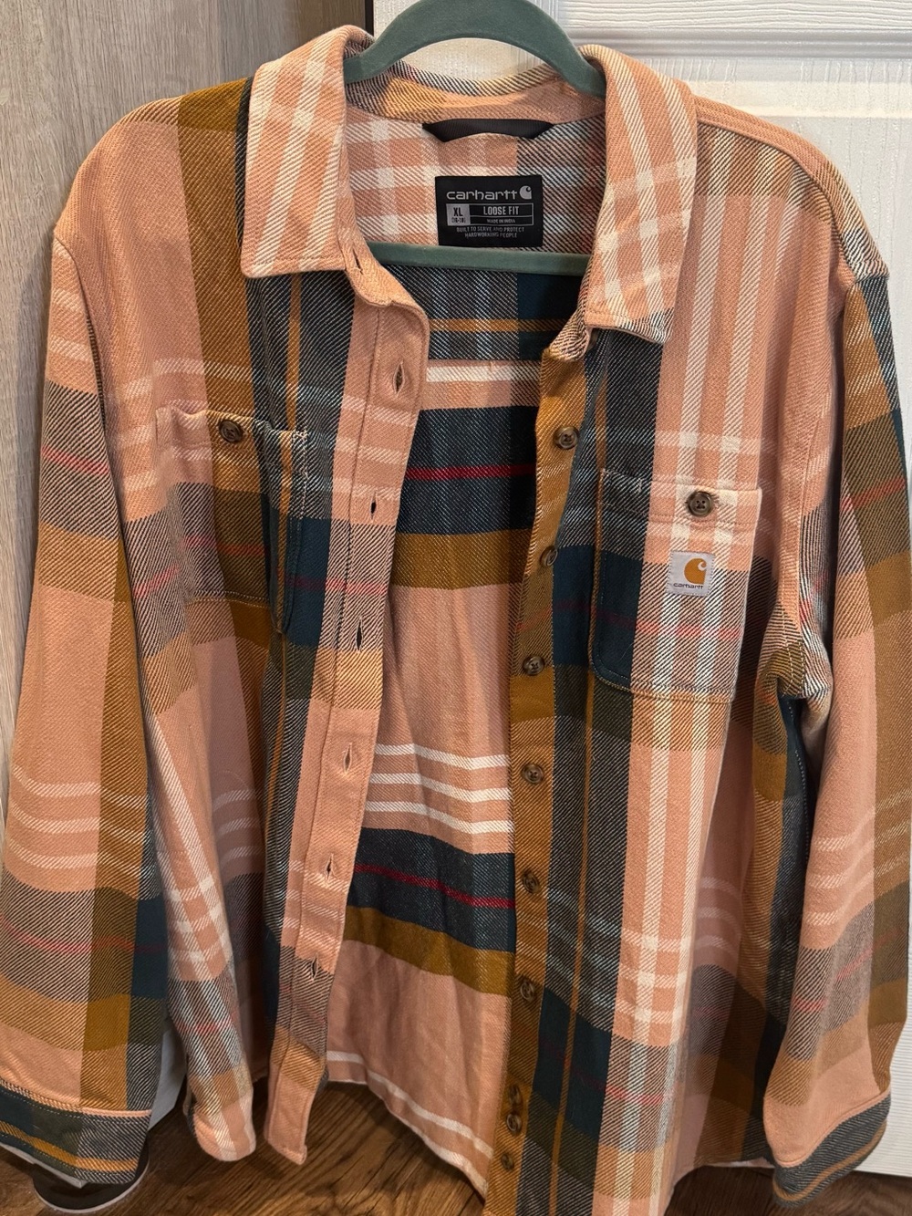 Carhartt Women’s Loose Fit Heavyweight Twill Long Sleeve Plaid Shirt